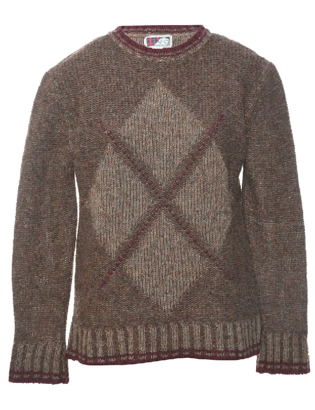 Weekend Deals You Can't Resist Wool Argyle Jumper - L