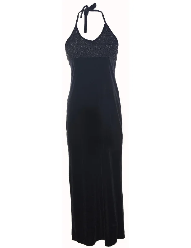 Season Finale Sale Velvet Black Evening Dress - XS