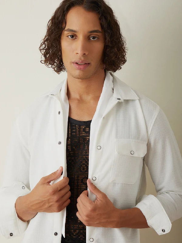 Clearance Sale White Plain Casual Shirt