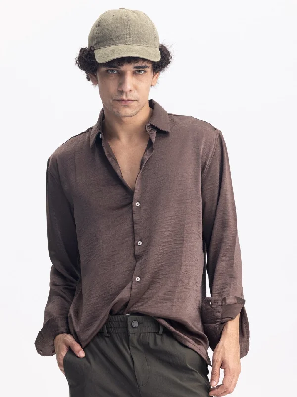Massive Deals Brown Plain Casual Shirt