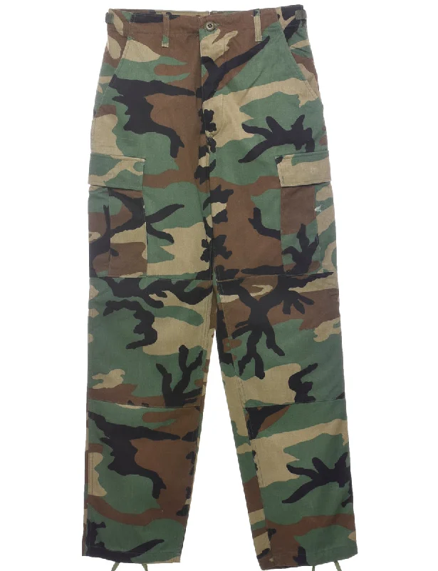 Special Price Woodland Camouflage Print Cargo Trousers - W29 L32