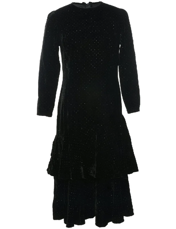 Blowout Deals Velvet Sparkly Finish Evening Dress - M