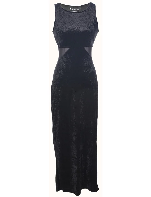 Limited Time Offer Velour Black Evening Dress - S
