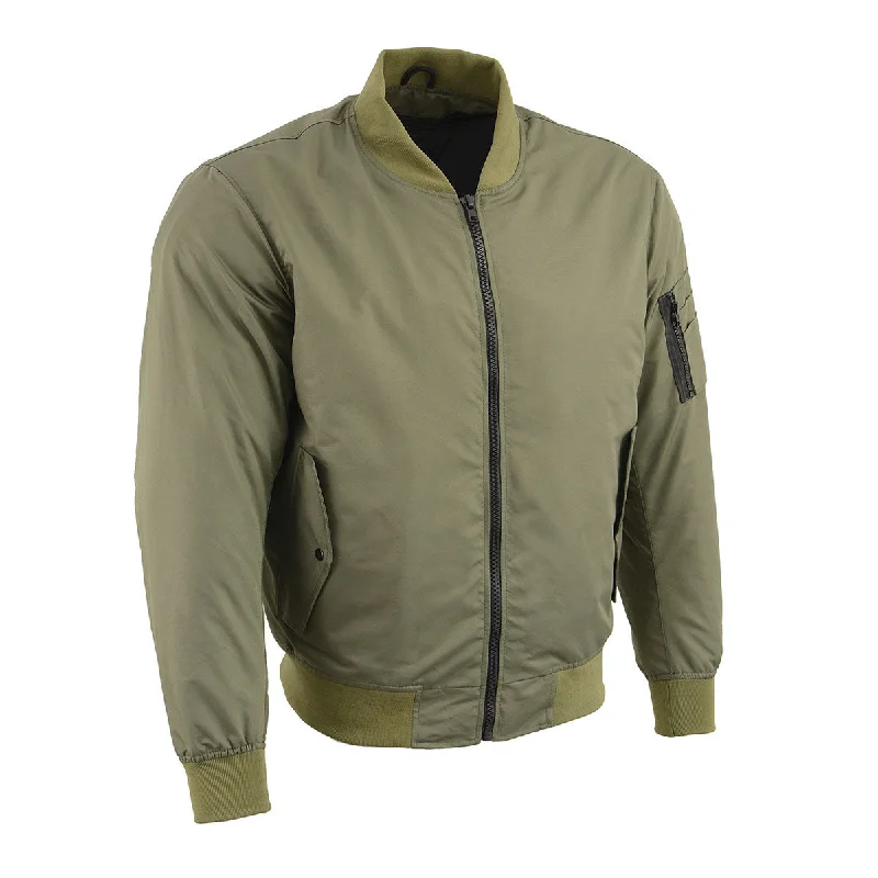 Act Now Milwaukee Leather MPM1731 Men's Green Textile Aviator Bomber Jacket with Armor Protection Act Now Milwaukee Leather MPM1731 Men's Green Textile Aviator Bomber Jacket with Armor Protection