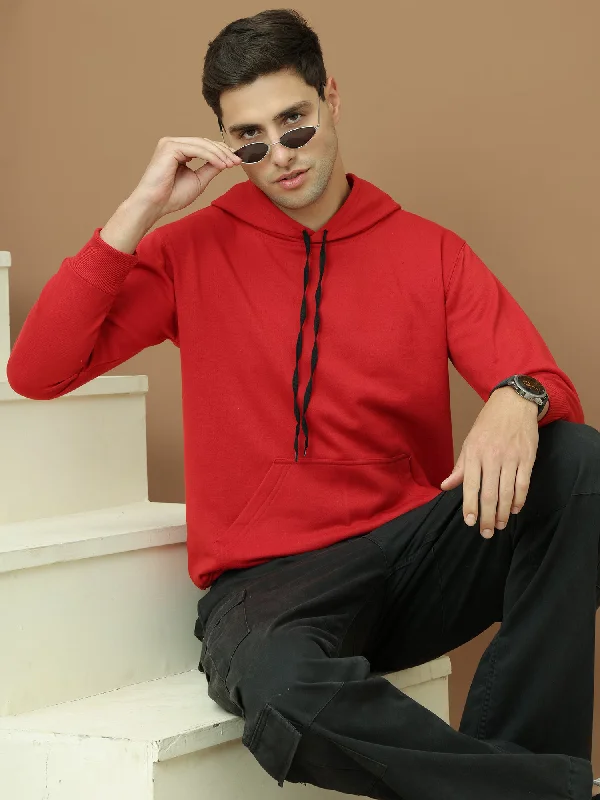 Weekend Offers You Can't Ignore VimaL Jonney Regular Fit Maroon Solid Hoodie For Men Weekend Offers You Can't Ignore VimaL Jonney Regular Fit Maroon Solid Hoodie For Men