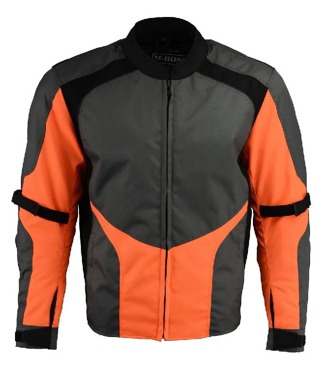 Extra Discount M Boss Motorcycle Apparel BOS11706 Men's Grey/Hi-Vis Orange Nylon Motorcycle Racer Jacket with Armor Protection Extra Discount M Boss Motorcycle Apparel BOS11706 Men's Grey/Hi-Vis Orange Nylon Motorcycle Racer Jacket with Armor Protection