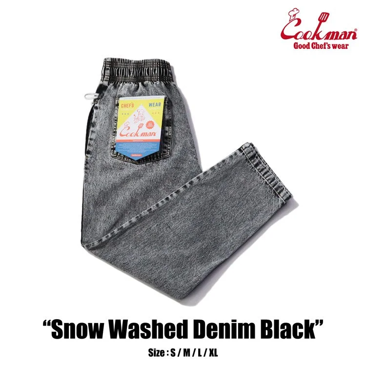 Low Price Cookman Chef Pants - Snow Washed Denim : Black