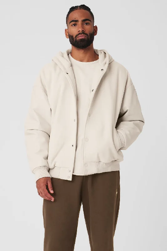 Savings Galore Select Hooded Bomber Jacket - Bone