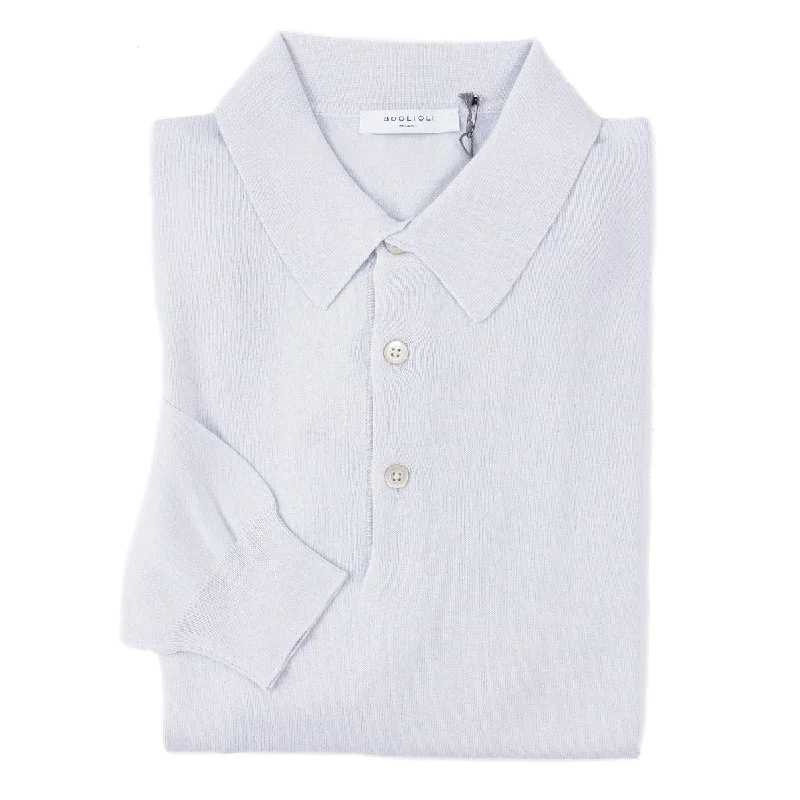Cash Savings Boglioli Soft-Knit Cotton Polo Sweater