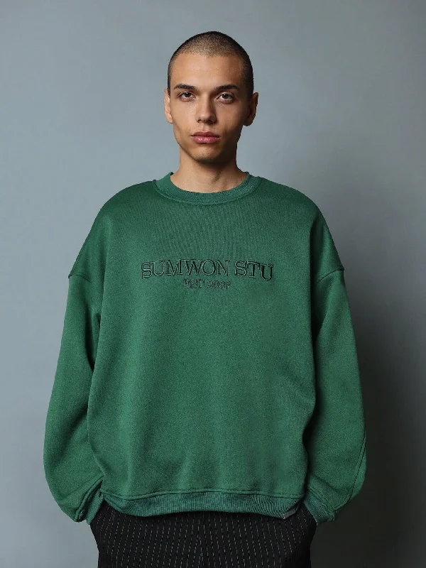 Weekend Specials to Celebrate Oversized Fit Crew Neck Embroidered Sweatshirt