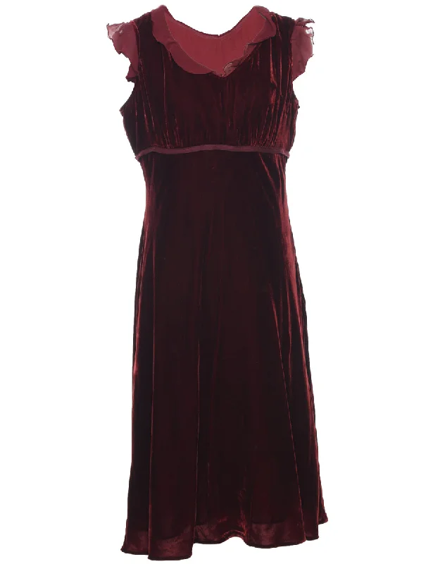 Markdowns Velvet Maroon Evening Dress - L