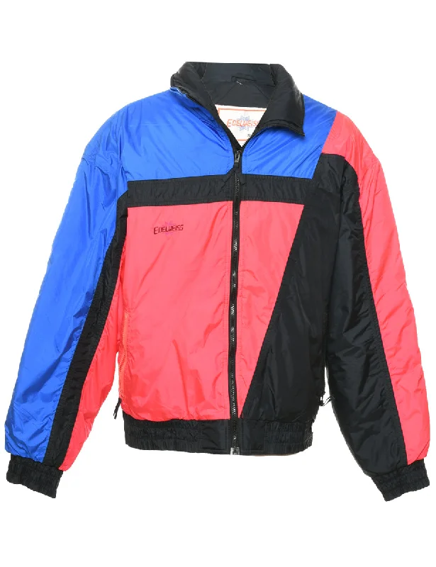 Now or Never Zip Front Colour Block Ski Jacket - L