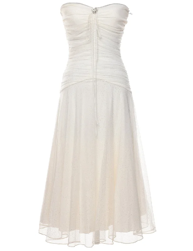 Now Available White Evening Dress - S