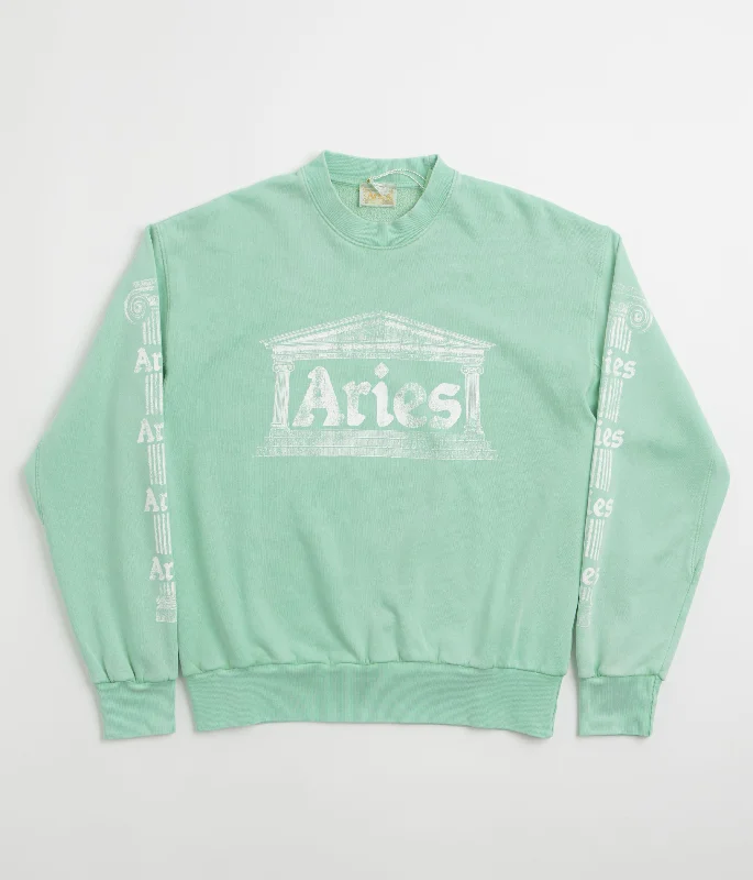 Limited Time Offer Aries Aged Ancient Column Crewneck Sweatshirt - Aqua