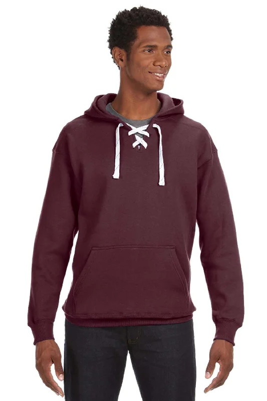 Bargain Prices J America Mens Sport Lace Hooded Sweatshirt Hoodie w/ Pouch Pocket - Maroon Bargain Prices J America Mens Sport Lace Hooded Sweatshirt Hoodie w/ Pouch Pocket - Maroon
