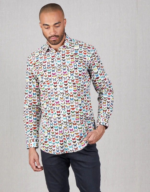Shop and Save Sinatra Butterflies Print Shirt