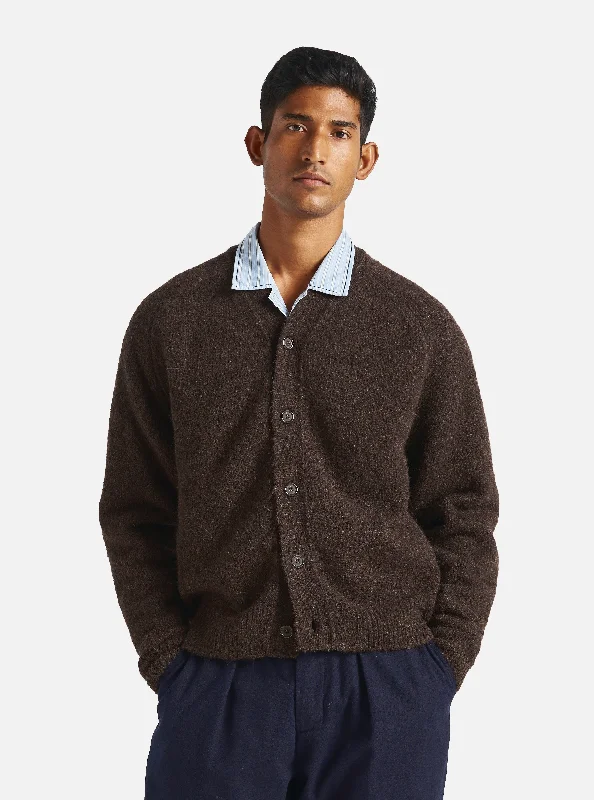 Limited Time Offer Universal Works David Cardigan in Brown Alpaca Knit