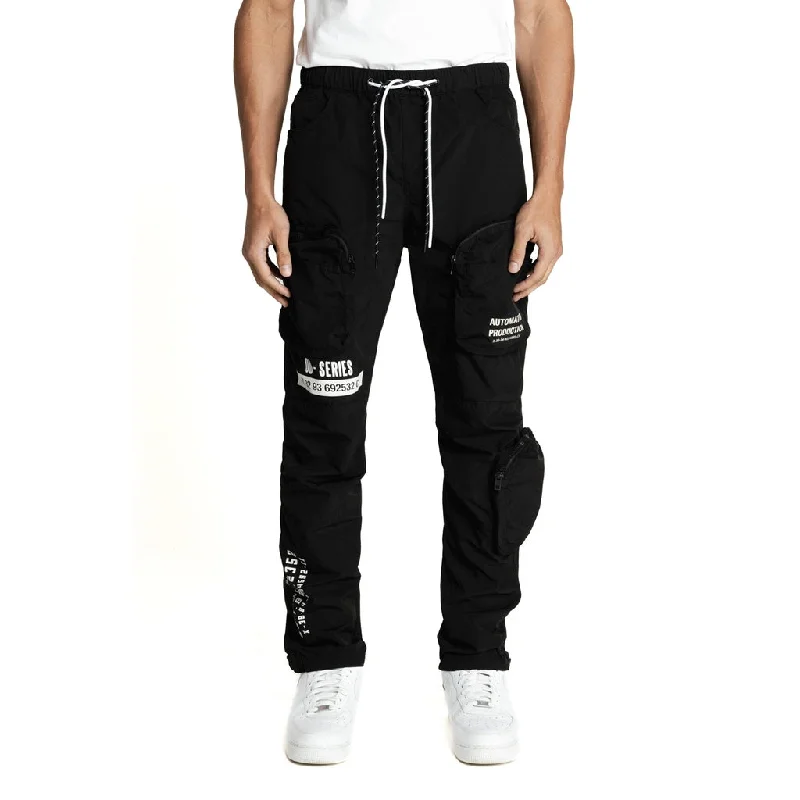 Season Finale Sale Printed Utility Windbreaker Joggers - Black