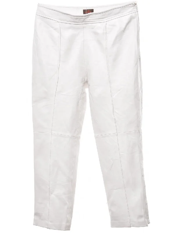 Super Discount White Leather Trousers - W28 L22