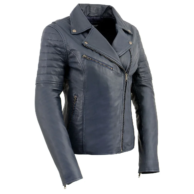 Savings Alert Milwaukee Leather Women's Duchess Blue Motorcycle Style Fashion Casual Leather Jacket SFL2870 Savings Alert Milwaukee Leather Women's Duchess Blue Motorcycle Style Fashion Casual Leather Jacket SFL2870