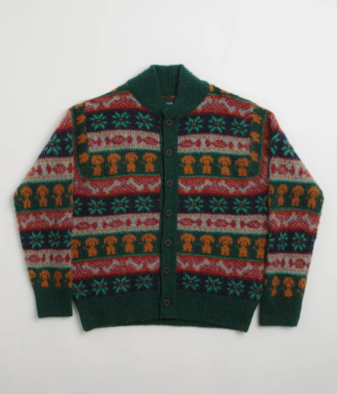 Crazy Deal Howlin' Dogs in Space Cardigan - Forest