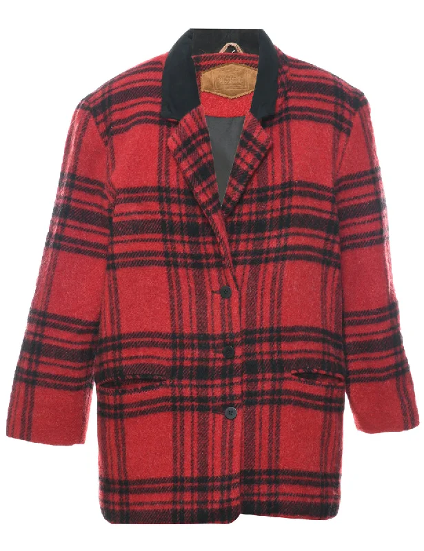 Weekend Deal Woolrich Checked Wool Coat - M