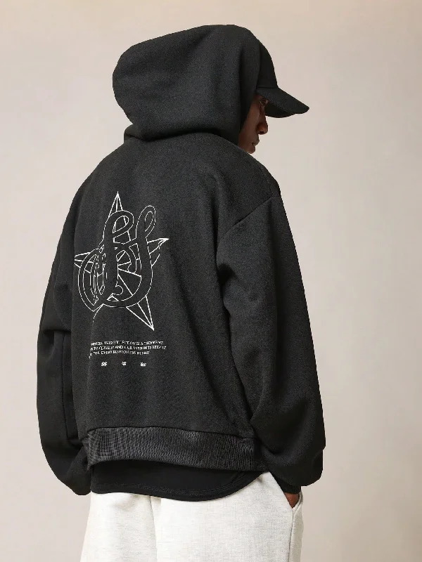 Reduced Rates Regular Fit Overhead Hoodie With Graphic Print