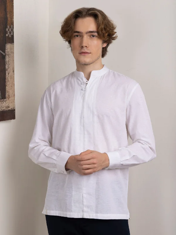 Unmissable Offer White Zippered Chinese Collar