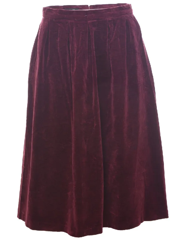 Take Advantage Velvet Pleated Skirt - M