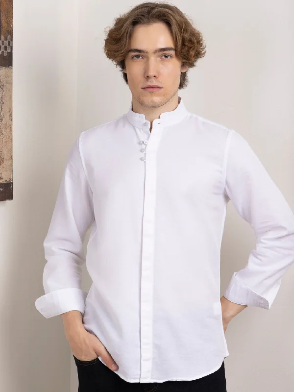 Price Rollback White Chinese Collar Shirt