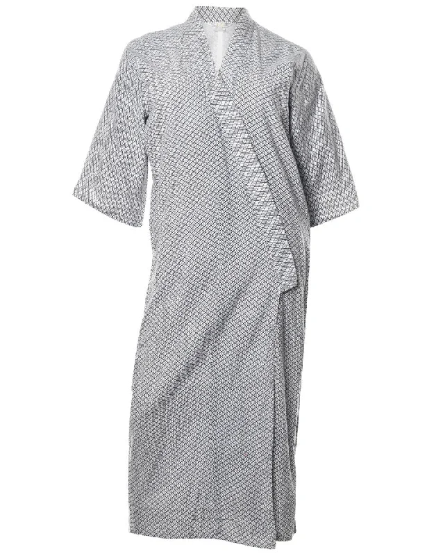 Bonus Offer Vintage Geometric Pattern Kimono - L
