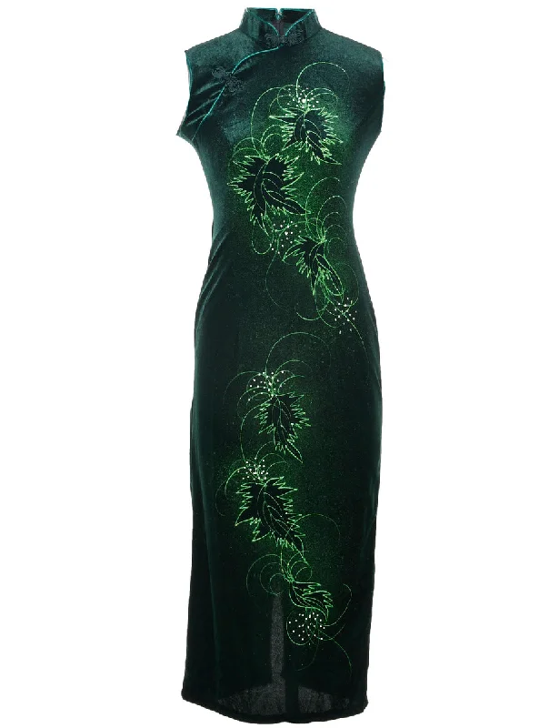 Big Savings Velvet Snakeskin Finish Evening Dress - XS