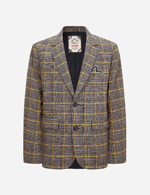 Exclusive Access Kamon Appliqué Checked Blazer