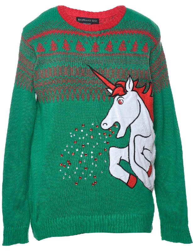 Weekend Offers That Amaze Unicorn Christmas Jumper - M