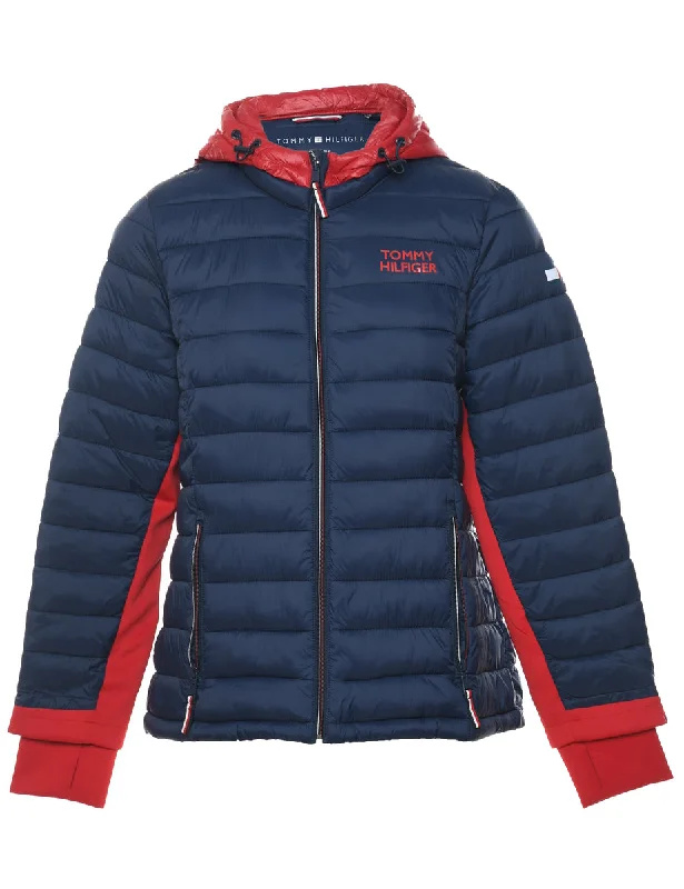 Extra Discount Tommy Hilfiger Navy & Red Puffer Jacket - L