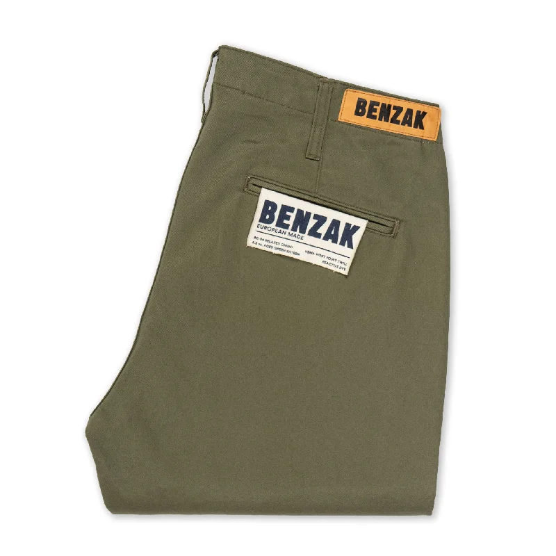 Savings Event BC-04 RELAXED CHINO 8.5 oz. aged green sateen twill