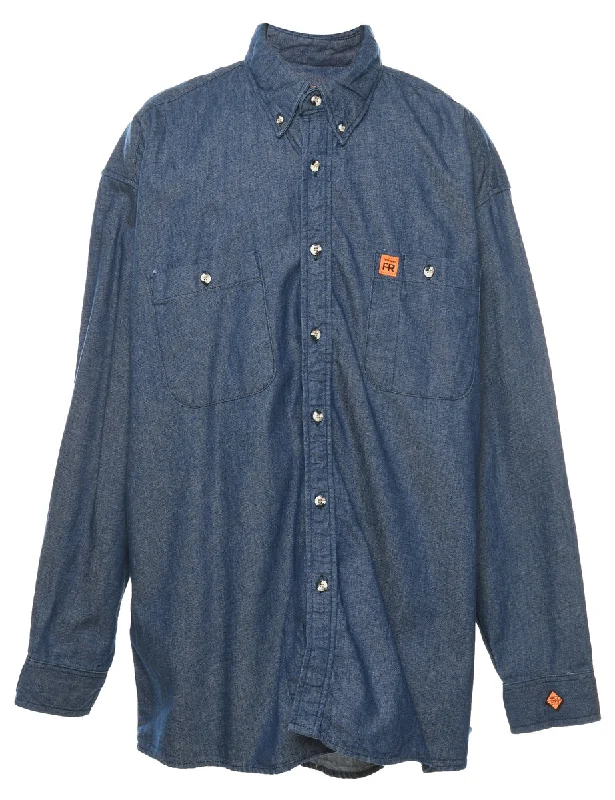 Exclusive Savings Wrangler Dark Wash Workwear Denim Shirt - XL
