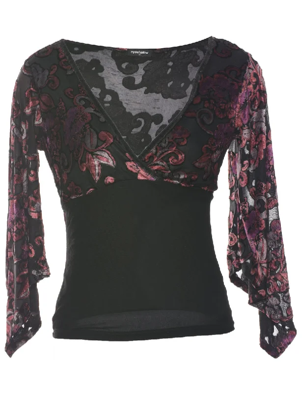 Daily Special Y2K Devore Design Evening Top - M