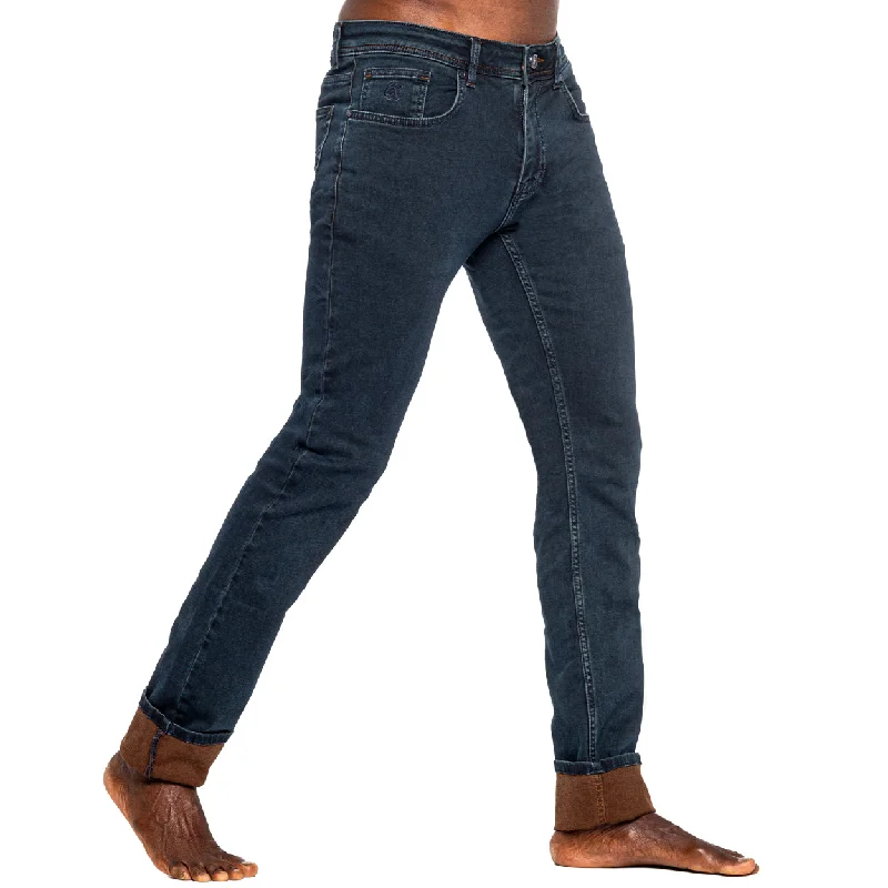 Big Discounts Navy Slim Fit Jeans w/ Brown Inner Lining