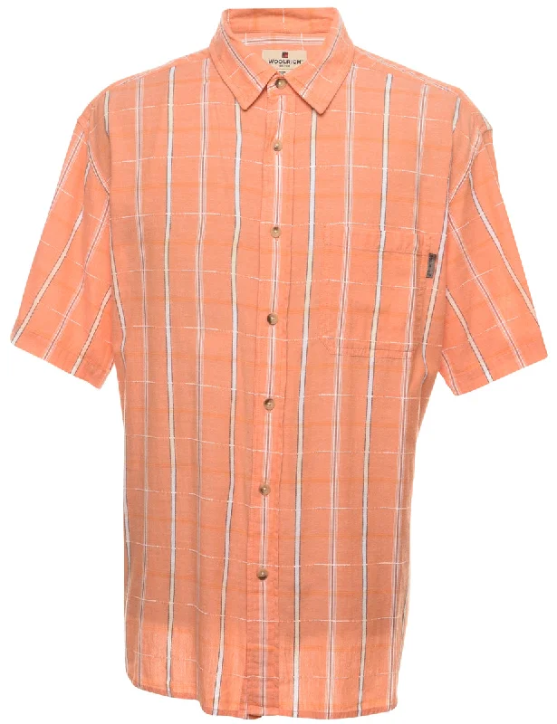 Clearance Event Wooolrich Orange Checked Shirt - XL