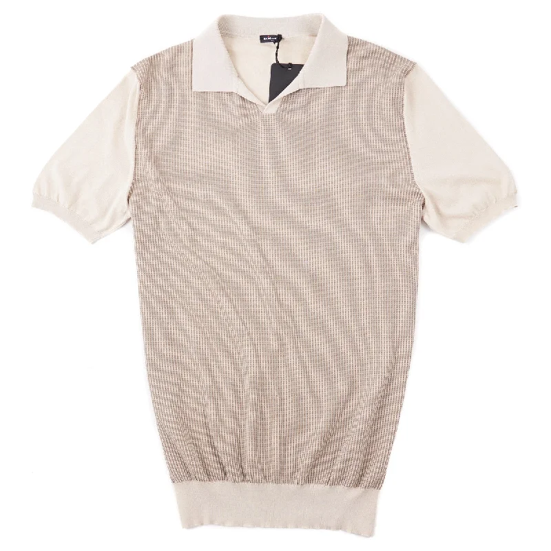Buy Now Kiton Short-Sleeve Knit Cotton Polo Sweater