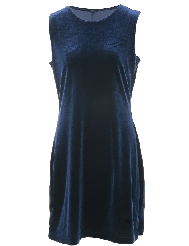 Reduced Prices Velvet Navy Evening Dress - M