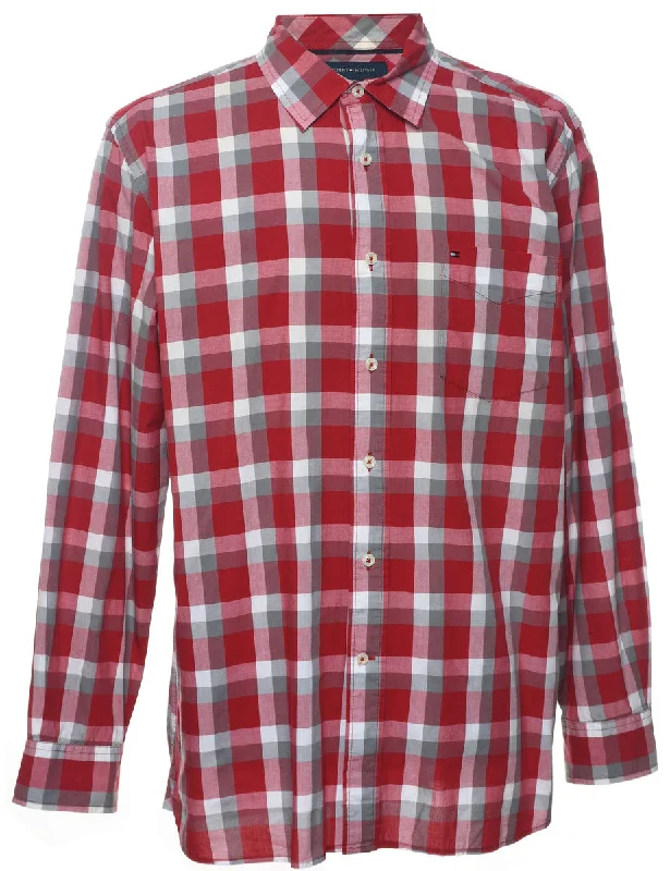 Must-Have Deals Tommy Hilfiger Grey & Red Checked Shirt - L