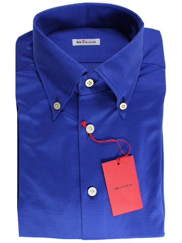 Exclusive Preview Kiton Shirt Royal Blue - Button Down Collar Shirt 39 - 15 1/2 SALE Exclusive Preview Kiton Shirt Royal Blue - Button Down Collar Shirt 39 - 15 1/2 SALE