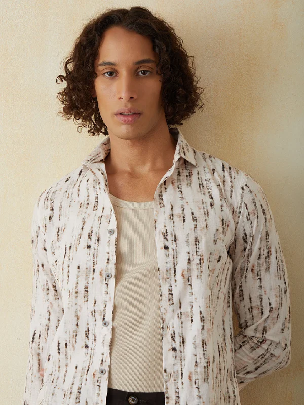 Savings Event White Printed Casual Shirt