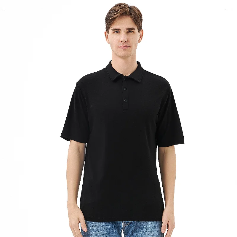 The Best Prices Men's Merino 170g Short Sleeve Polo Black