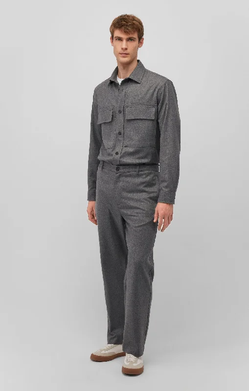 Bonus Offer STRAIGHT LEG PANTS IN DARK GREY MELANGE