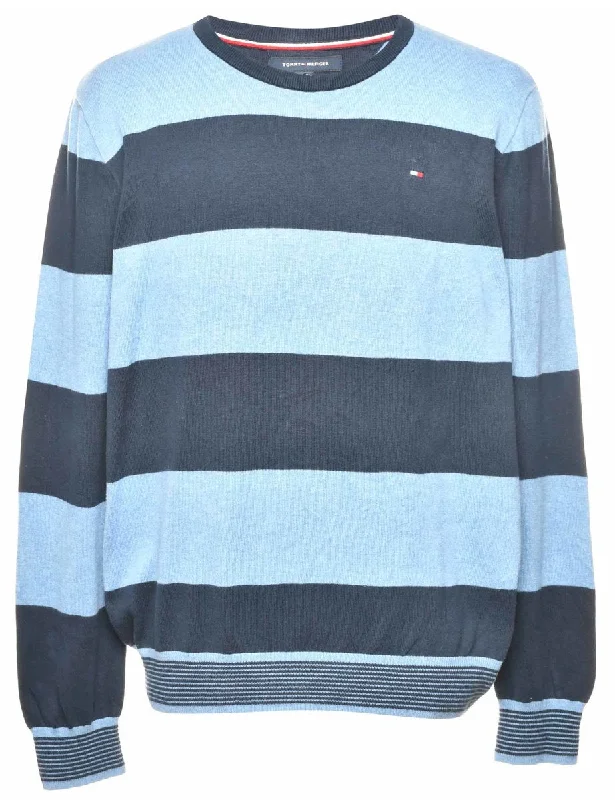 Epic Value Tommy Hilfiger Navy & Blue Striped Jumper - L