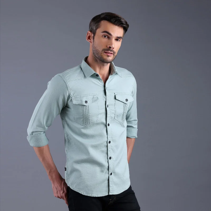 Best Bargains Men's Cargo Light Green Shirt