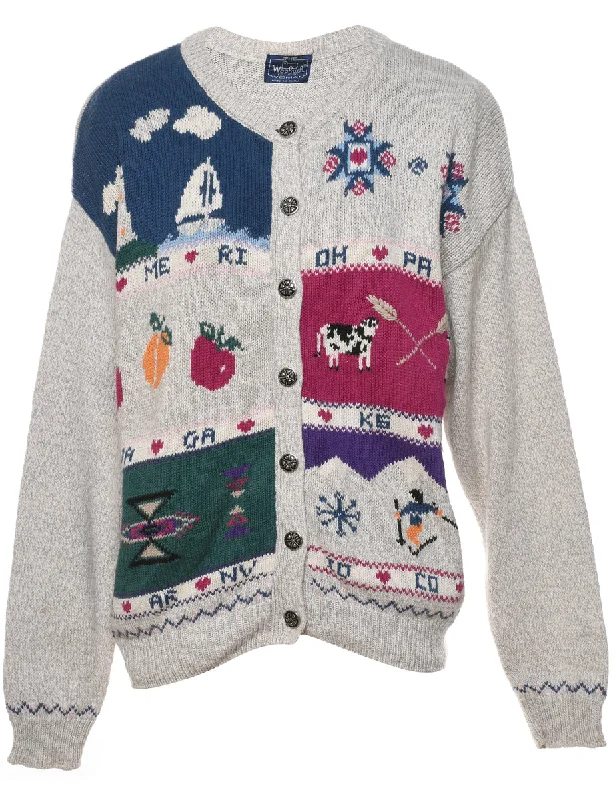 Savings Galore Woolrich Animal Design Christmas Cardigan - L